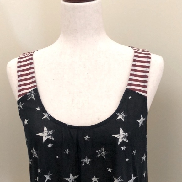 Others Follow. Open Back Tank. Stars & Stripes. Navy Blue, Red, White. Medium. - Picture 2 of 8